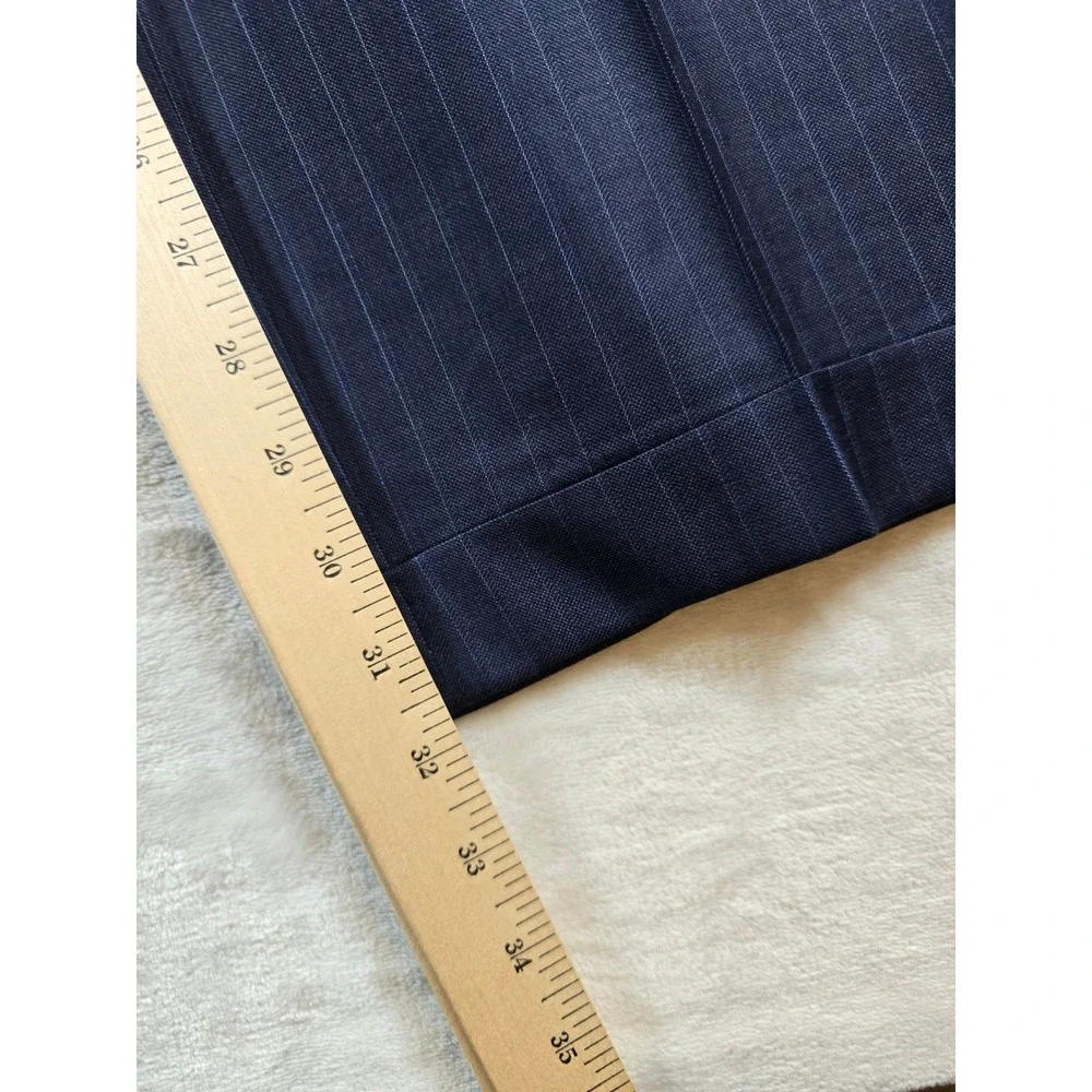 Cremieux Loro Piana Suit Mens 41L 2 Piece Pants 36x32 Navy Pinstripe 130s Wool